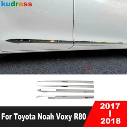 For Toyota Voxy Noah 80 2017 2018 ABS Chrome Car Side Door Body Trim Door Line Panel Molding Garnish Strip Sticker Accessories