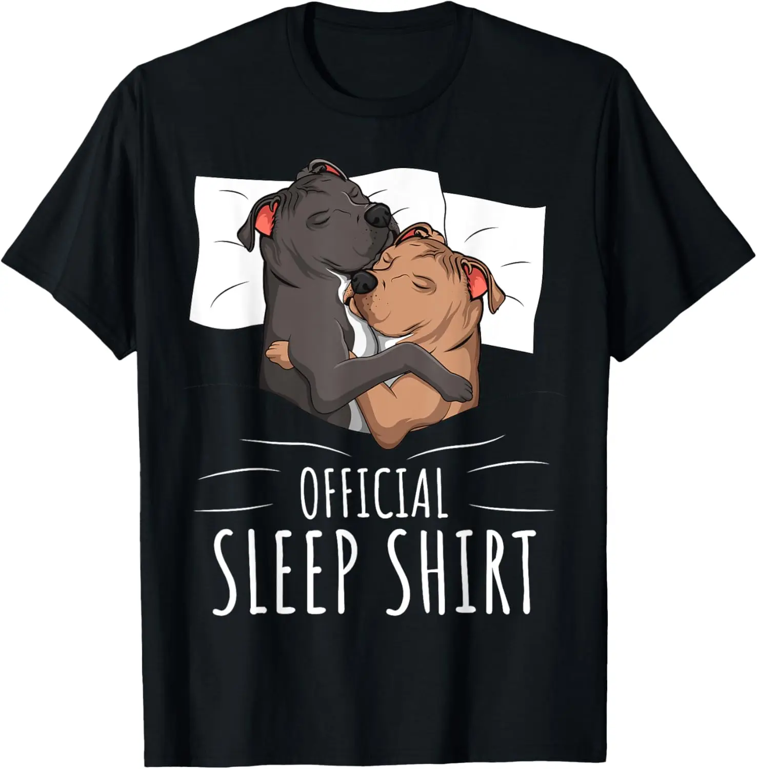 Official Sleep Shirt Staffordshire Bull Terrier Dog T-Shirt