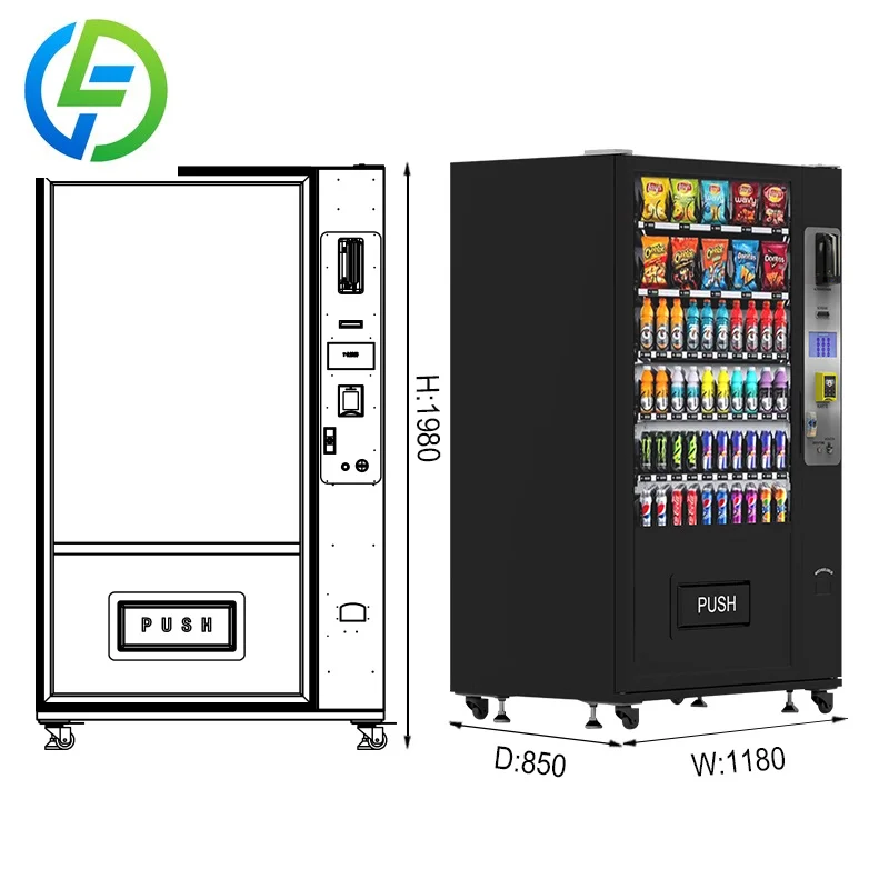 FOODLINE Snack Beverage Vending Machine SUS304 Storage Rack Multi Payment System Self Service Retail Equipment OEM Bulk Supply