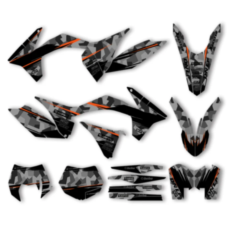 

DSMTECH Motorcycle Graphics Background Decal for KTM 2012 2013 EXC 2011 2012 SX SXF 125 250 300 450 Decals Stickers Kits 008
