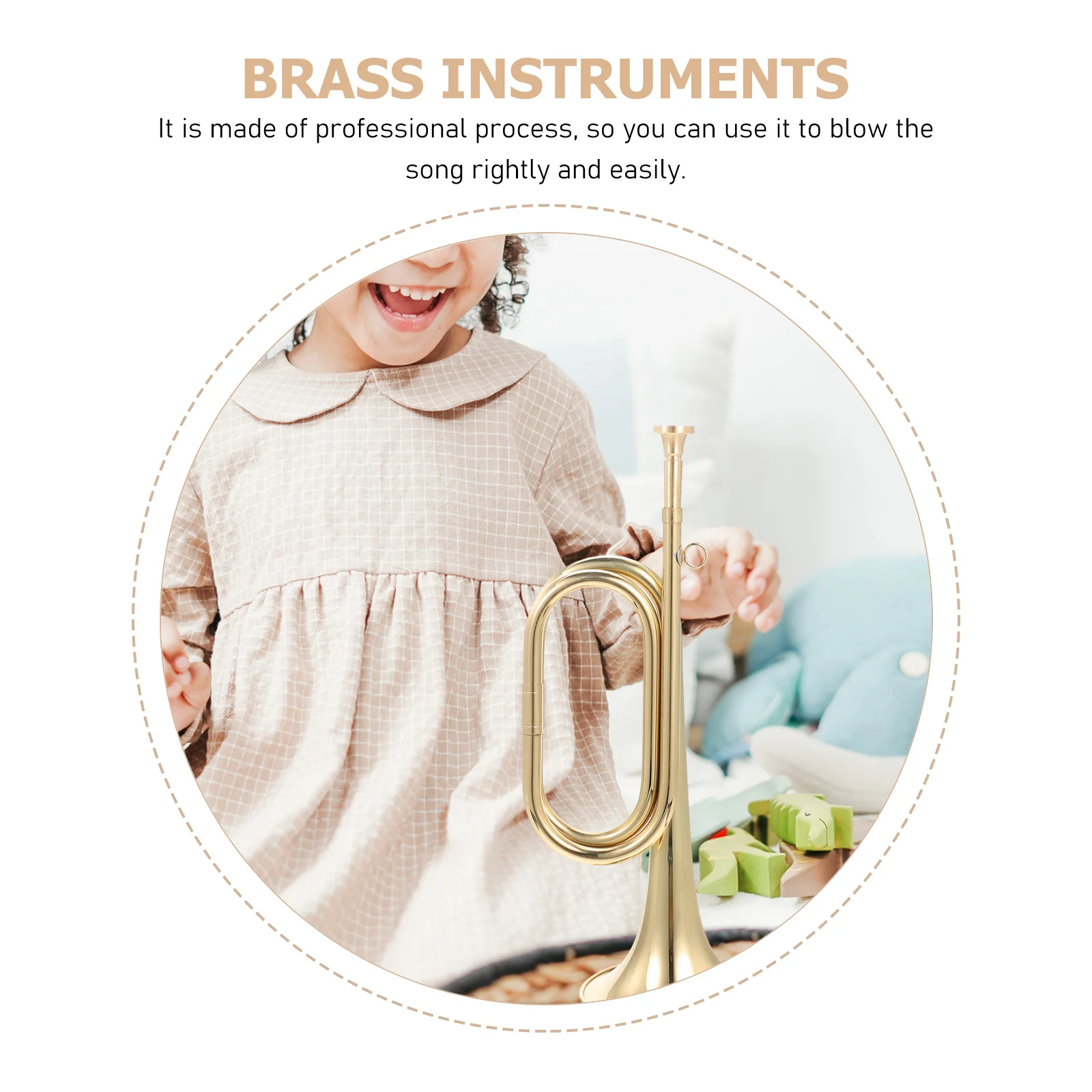 

Professional Copper Trumpet Bugle Easy to Play Melodious Sound for Students Adults Music Learning Copper Trumpet Bugle