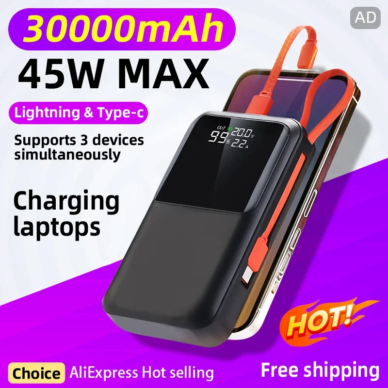 

Newest 45W Super Fast Charging Model of Power Bank Exclusive Release Real 20000mAh Power Bank For iPhone Samsung Laptop