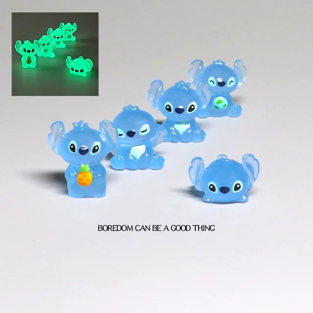 Cartoon Stitch Resin Glow Night  Accessories Cute Model DIY 
