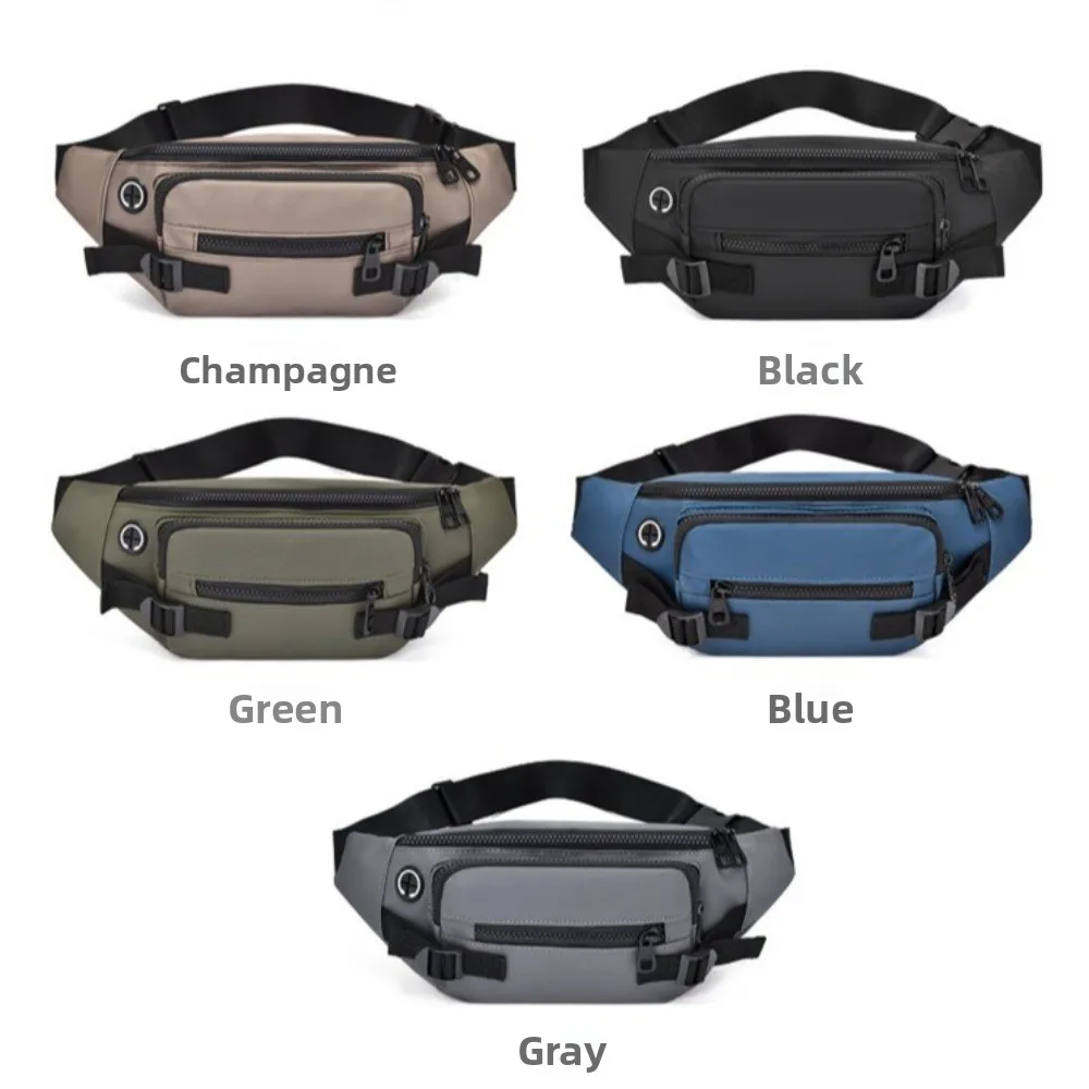 Versatile Oxford Cloth Men Waist Pack Multi-pocket Sling Chest Bag Single Shoulder Waterproof Fanny Pack Hiking