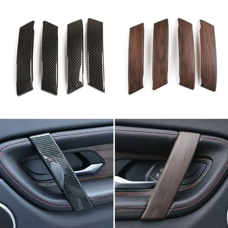 

Carbon Fiber Pattern / Wood Grain ABS Car Inner Door Handles Panel Pull Cover Trim For Land Rover Discovery Sport 2020 2021 2022