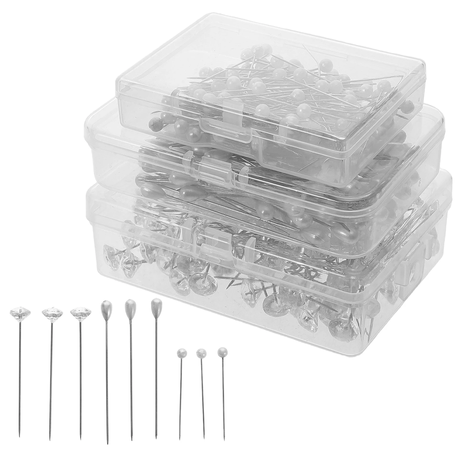 

300pcs Diamond Positioning Needle Sewing Pins Handmade Quilting Garment Accessories Craft Needles for Hand Sewing Crochet Pins