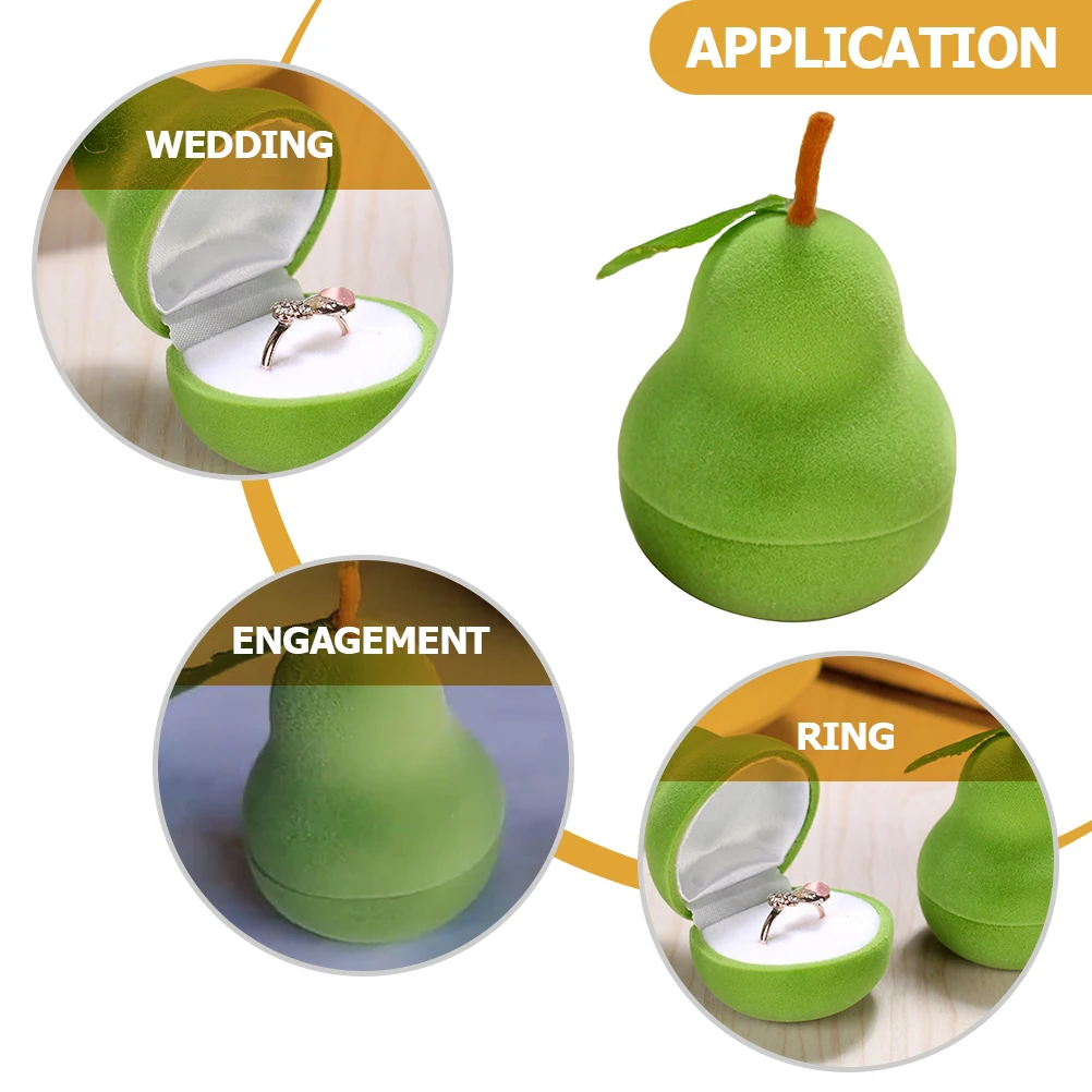 

Ring Fruit Box Wedding Ceremony Boxes Case Engagement Holder Jewelry Green Organizer Lovers