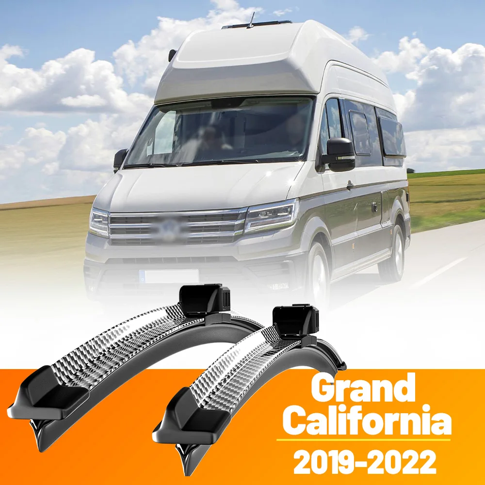2pcs Front Windshield Windscreen Wiper Blades Carbon Fibre Wipers For Volkswagen VW Grand California 2019-2022 2020 2021
