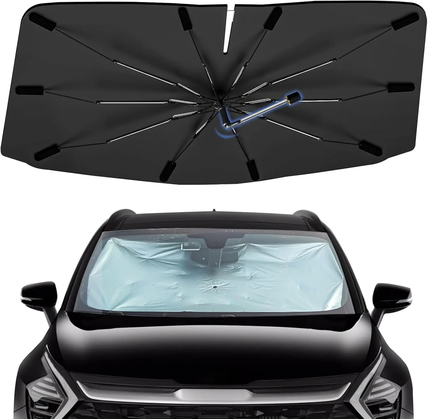 

Зонт от солнца на лобовое стекло для Kia Sportage 2018-2025, складной автомобильный солнцезащитный козырек (без зазоров), светоотражающий солнцезащитный козырек на переднее окно