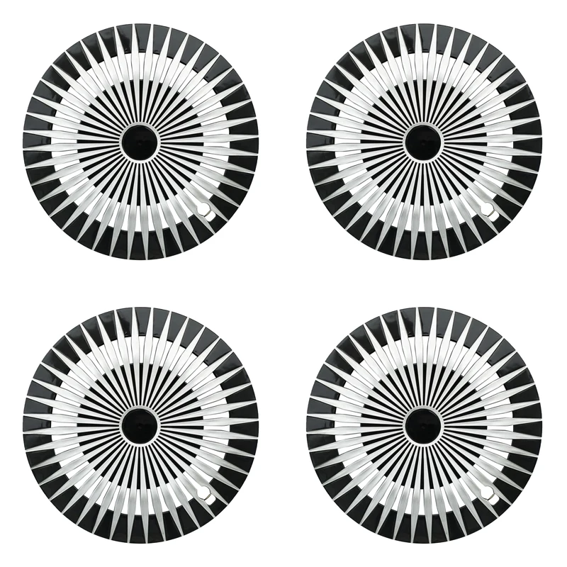 

Комплект из 4 колпаков для колес из АБС-пластика, 14 дюймов, черно-серебристые