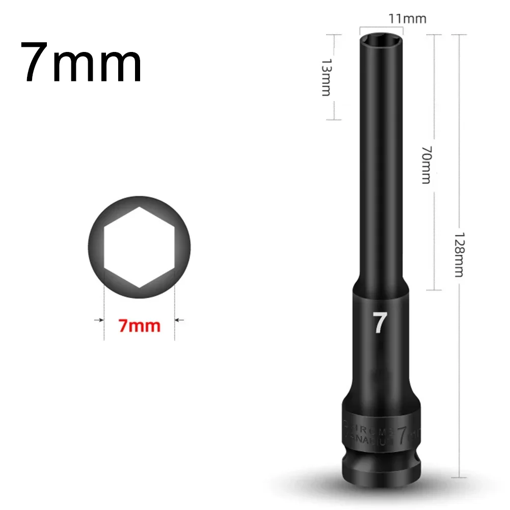 1pcs Im-pact Socket Set 1/2 Drive Metric Im-pact Wrench Hex Socket Head 8-24mm Universal Adapter Spanner Converter Sleeve