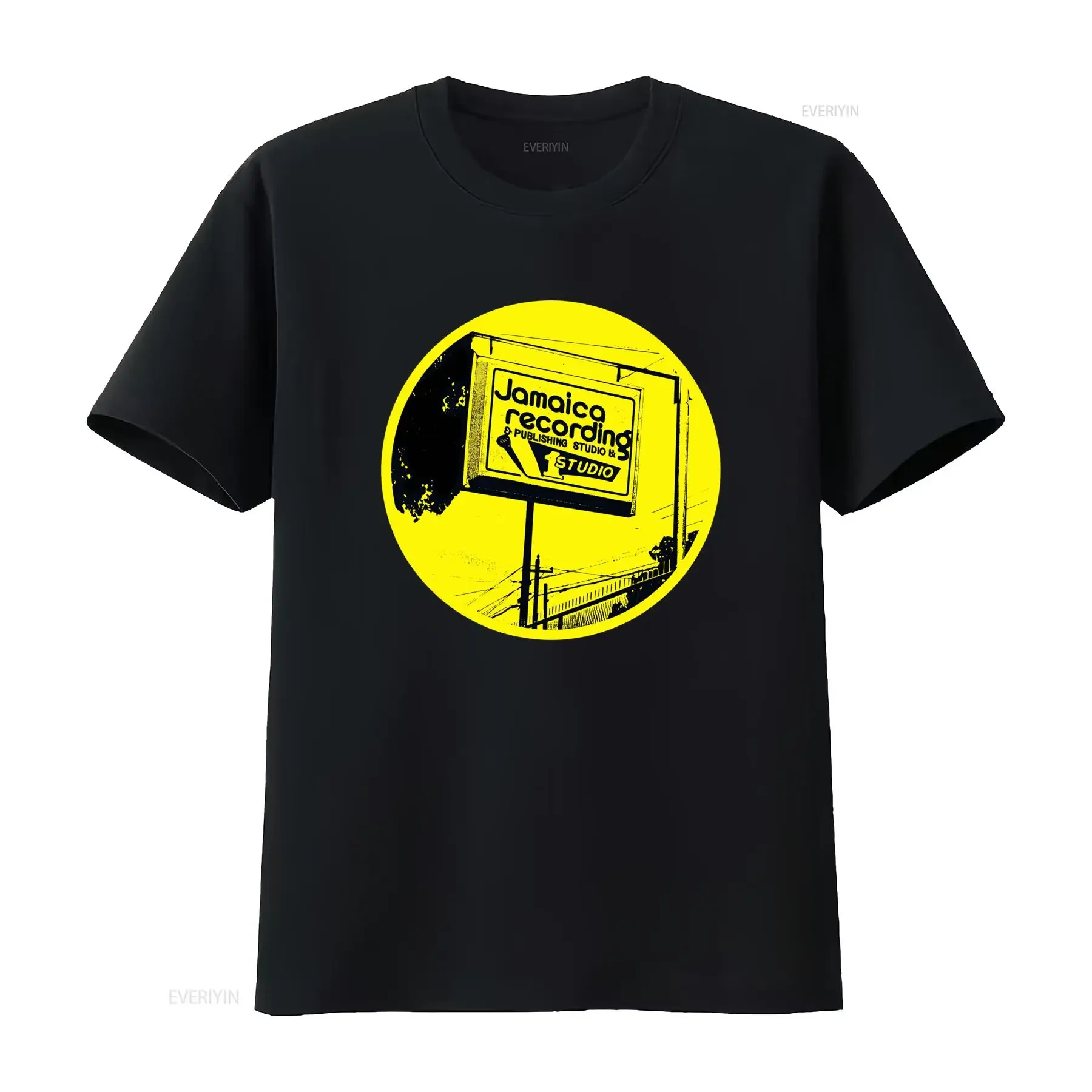 Camiseta de Estudio de Grabación Jamaica, Música Reggae Ska, Estilo Vintage, Estampado Vintage, Lavado, Diseño Gráfico, Ropa Suave