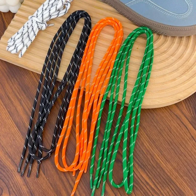 DIY Colorful Diagonal Dots Round Rope Shoelaces Coarse Weave Polyester Shoes Laces for Women Men Sports Casual Sneaker Shoes