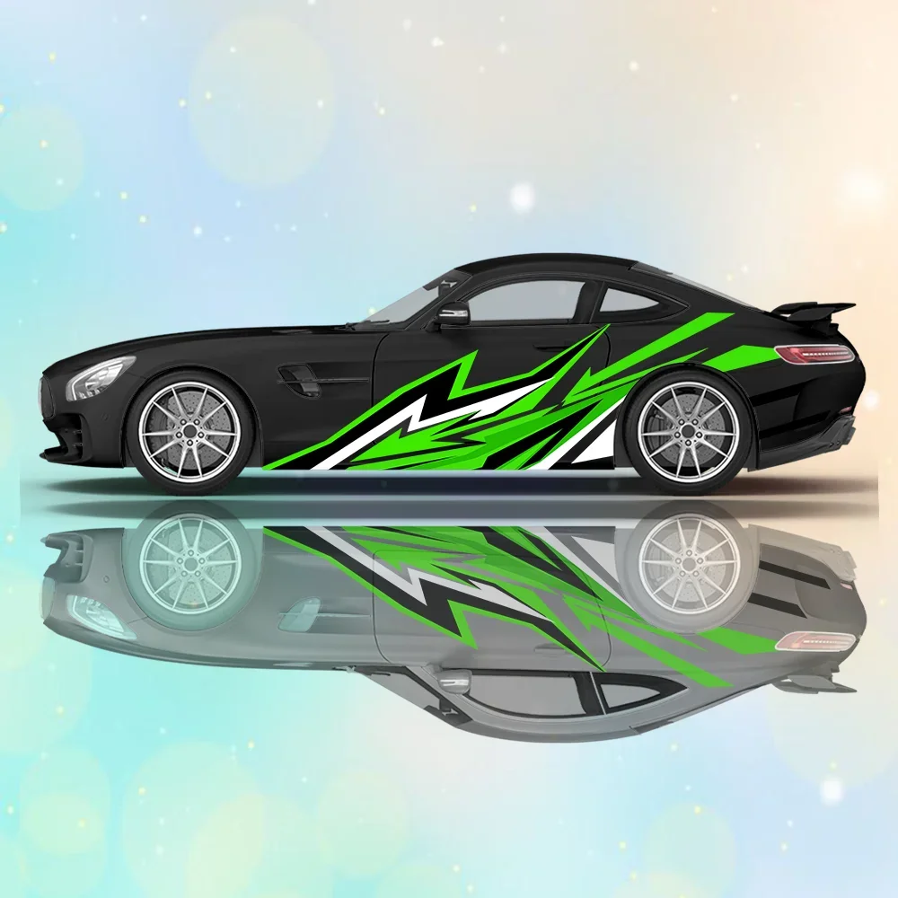 

Green Lightning Line Car Vinyl Wraps Decal Self-adhesive PVC Anti Scratch Sticker Suitable for Trucks SUV Decor Auto Accessories