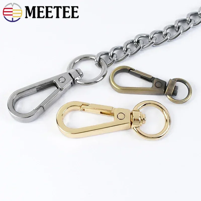 Hebilla giratoria de Metal para bolsos, cierre de langosta, Clip de gatillo, gancho a presión, colgador de bolso, llavero, accesorios de costura