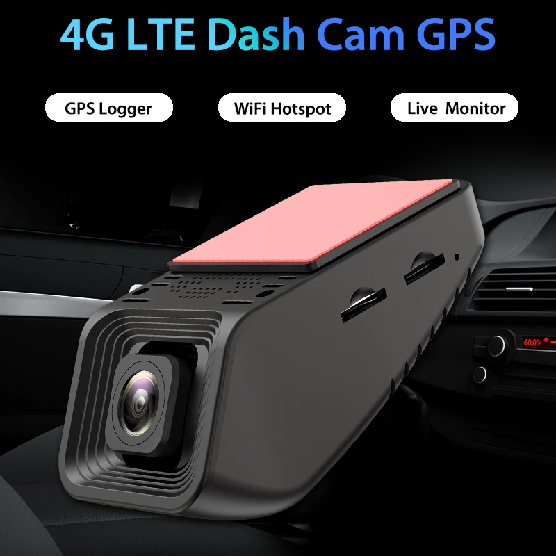 Bluavido 4g mini câmera traço com frente + dentro cam gravação 24h estacionamento wi fi monitor ao vivo caixa de gravador vídeo do carro gps posição