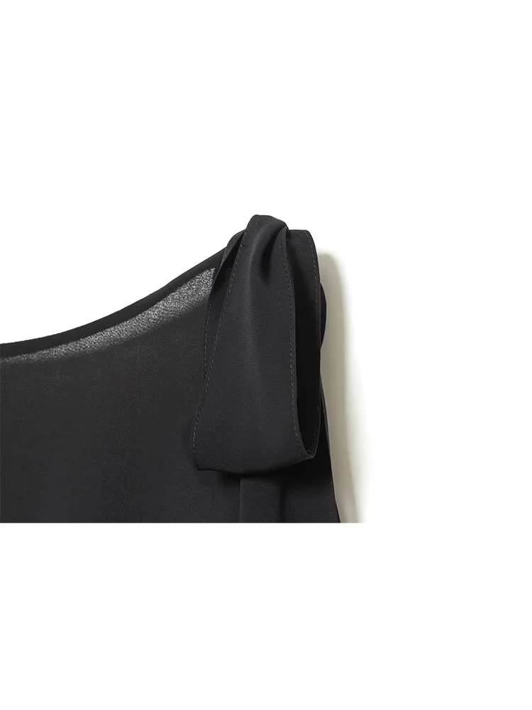 HH Women Elegant Round Collar Long Sleeves Street Black Jumpsuit Woman Bow Decoration Zipper Resilience Splice Short Jumpsuit