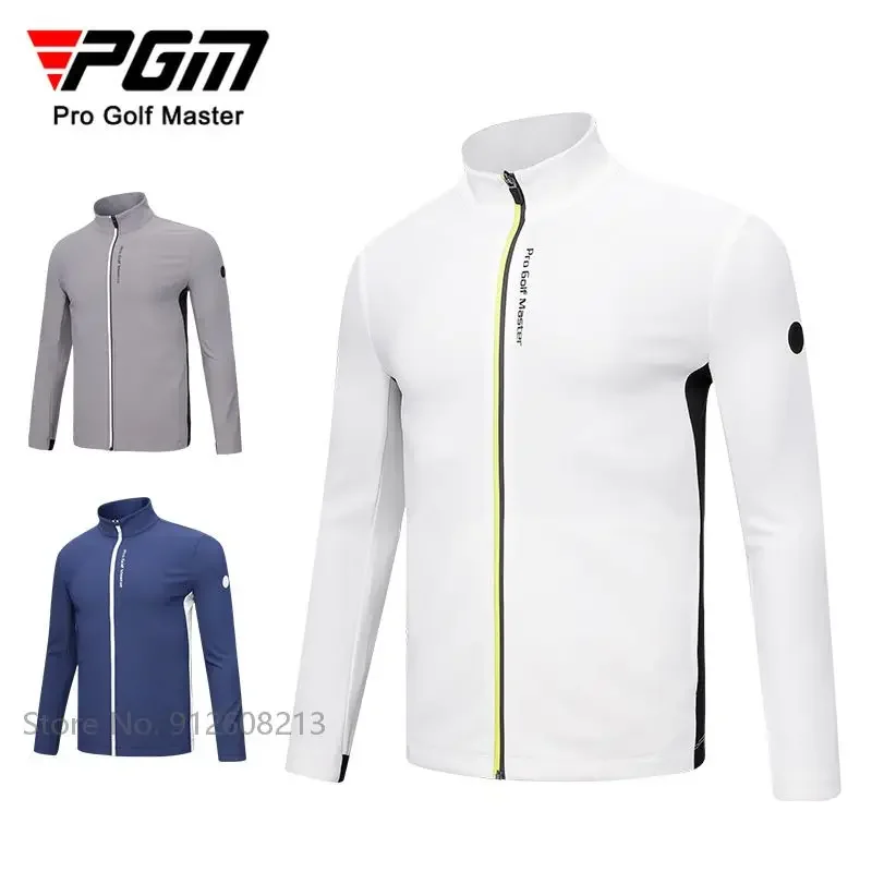 PGM Male Golf Jackets Full Zipper Sports Coat Men Keep Warm Golf Outwear Windproof Patchwork Windbreaker Man Casual Soft Tops