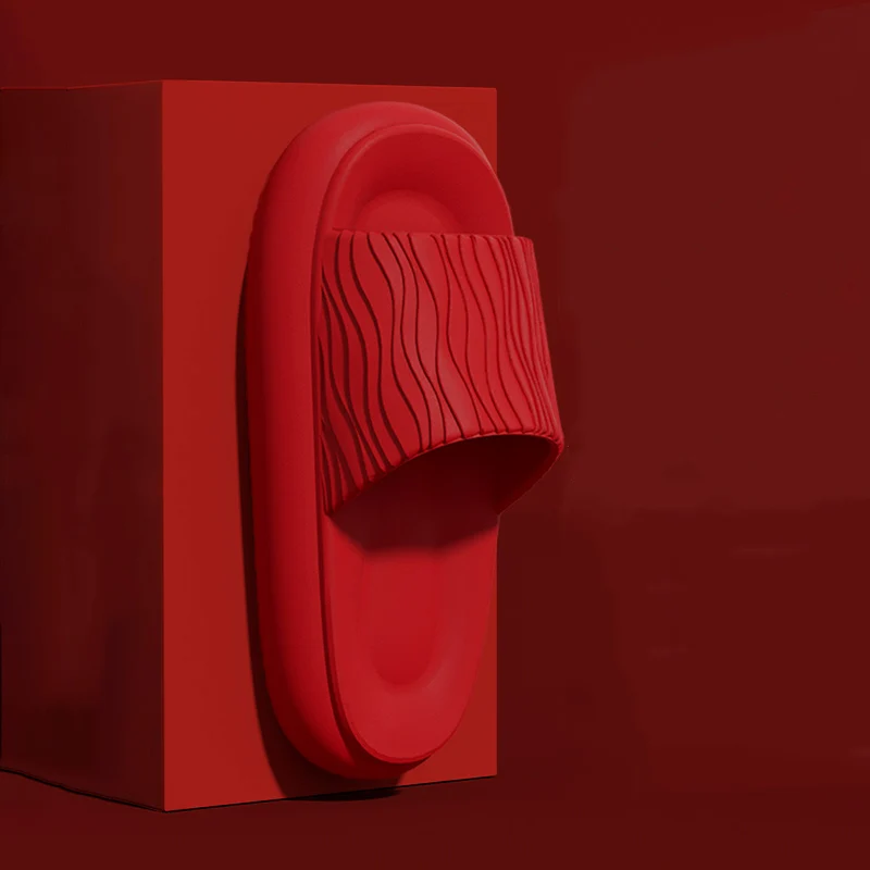 لينة أسفل إيفا سحابة النعال النساء الأحمر سميكة منصة وسادة الشرائح امرأة 2025 الصيف عدم الانزلاق صنادل شاطئ زوجين الوجه يتخبط