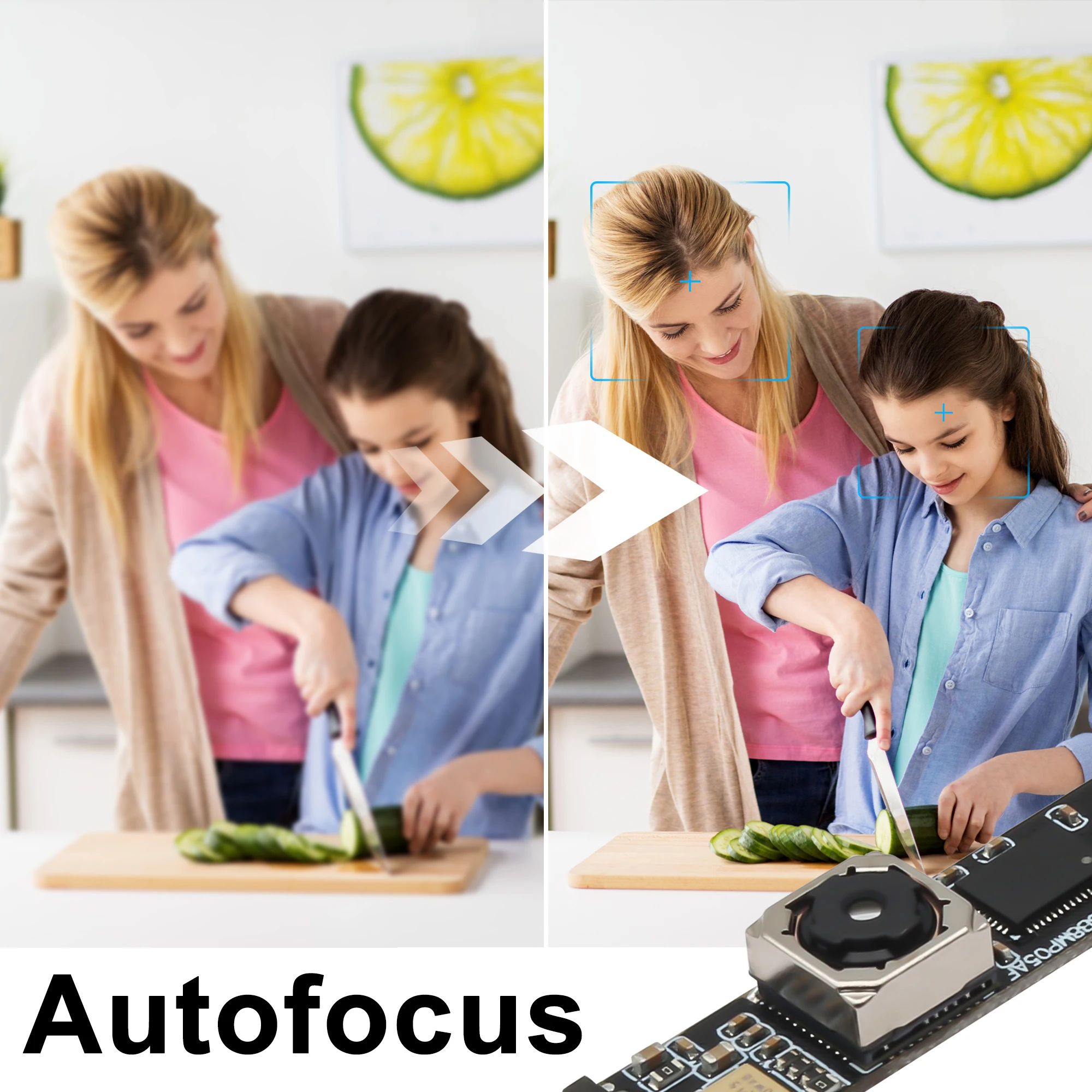 ELP Autofocus USB Camera Module with Microphone 8MP Super Mini PC Camera Ultra HD Embedded Camera USB2.0 Monitor Video Webcam