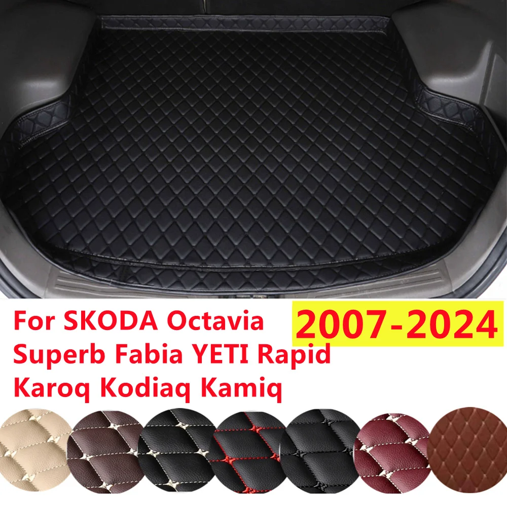 YJ High Side XPE Leather Car Trunk Mat Cargo Custom Fit For SKODA Octavia Superb Fabia YETI Rapid Karoq Kodiaq 2024-2007