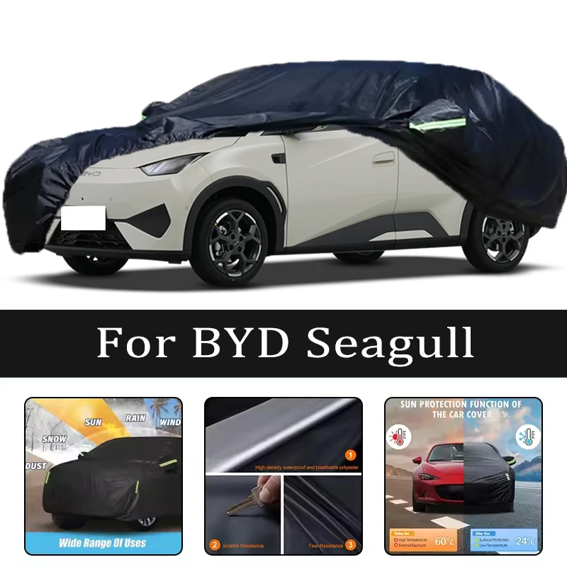

For BYD Seagull Car Covers Outdoor Waterproof Dustproof Sun Rain Snow Protection Thick Oxford Cloth Car Accessories