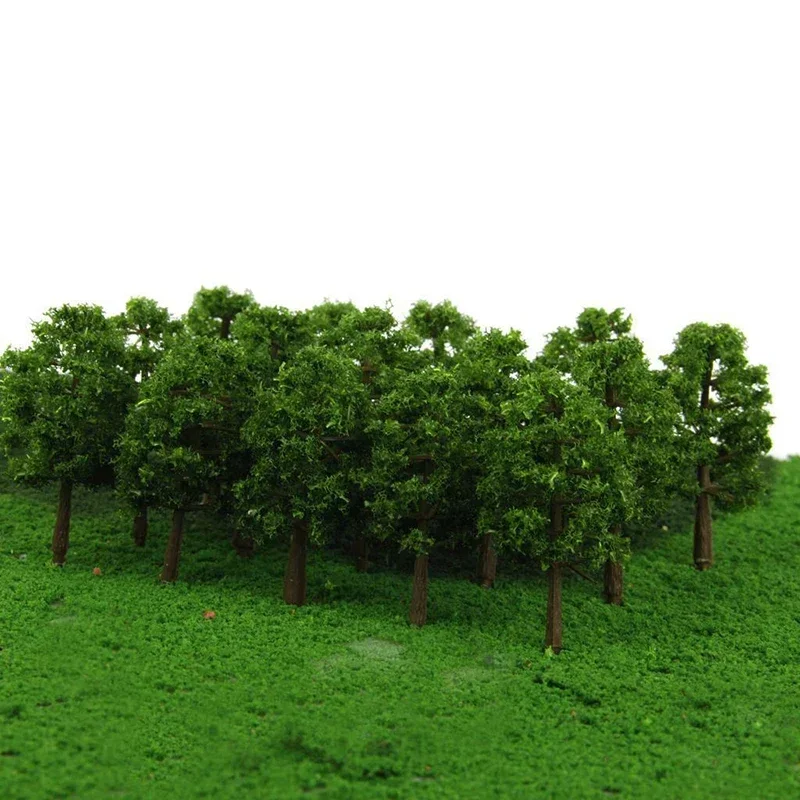 20Pcs 8CM Plastic Model Train Miniature Tree Micros Landscape Decor Train Layout Accessories New DIY Kids Toy Sand Table Models