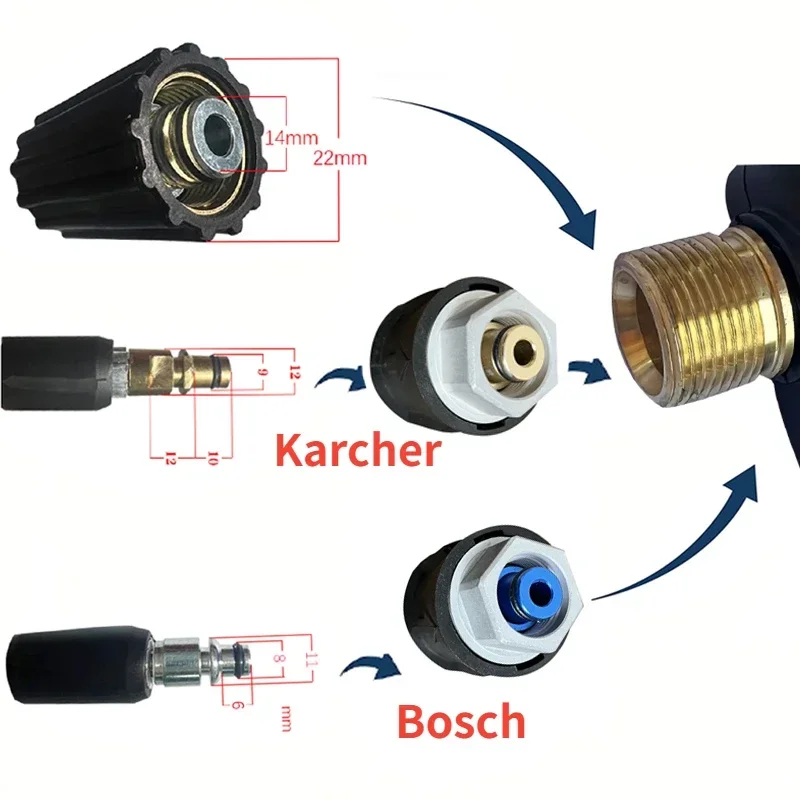 High Pressure Cleaning Gun For Karcher 4000PSI with 5 Quick Connect Color Nozzle Kit Cleaning Water Gun for Car Cleaning