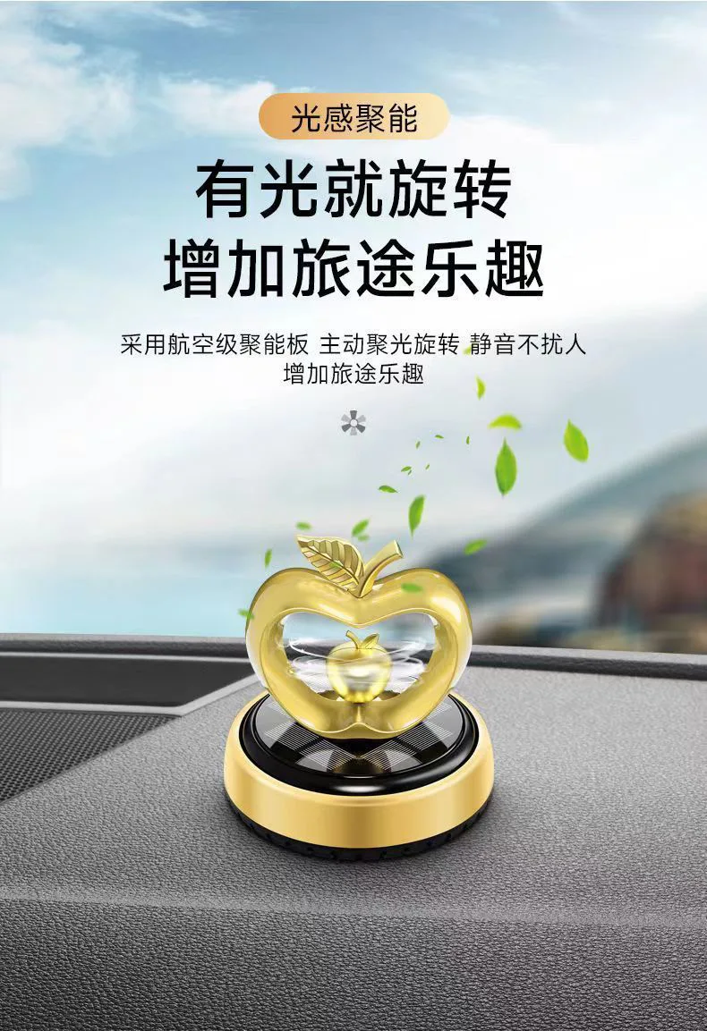 Car fragrance car accessories perfume solar energy center console apple heart car fragrance car air freshener