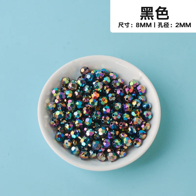 500g AB Colored Octagonal Beads Transparent Plated Earth Beads Illusionary Acrylic Scattered Beads DIY Bead Handmade Materials
