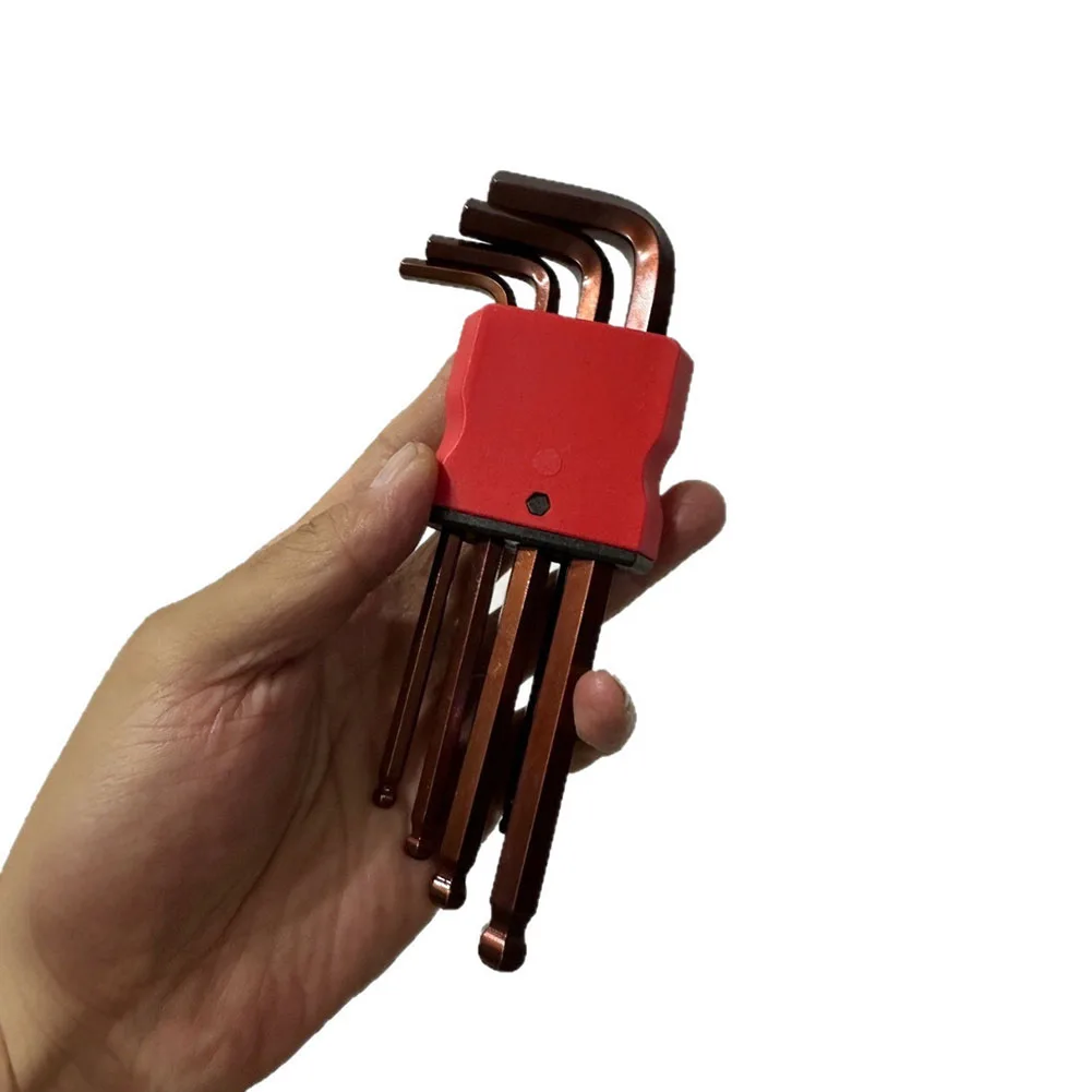 Alloy Steel Hex Wrench Set Allen- Wrench Screwdriver Hand Tool 9-Piece Long Arm Ball End Wrench Set Long Arm Ball End
