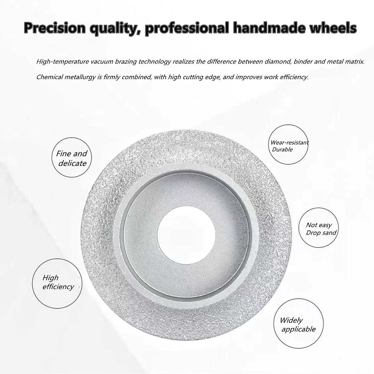 1 قطعة قرص الطحن الماس فراغ صنع من النحاس طحن عجلة ديمي بولنوسي حافة الملف الشخصي عجلة بلاط قطر 3 بوصة/74 مللي متر