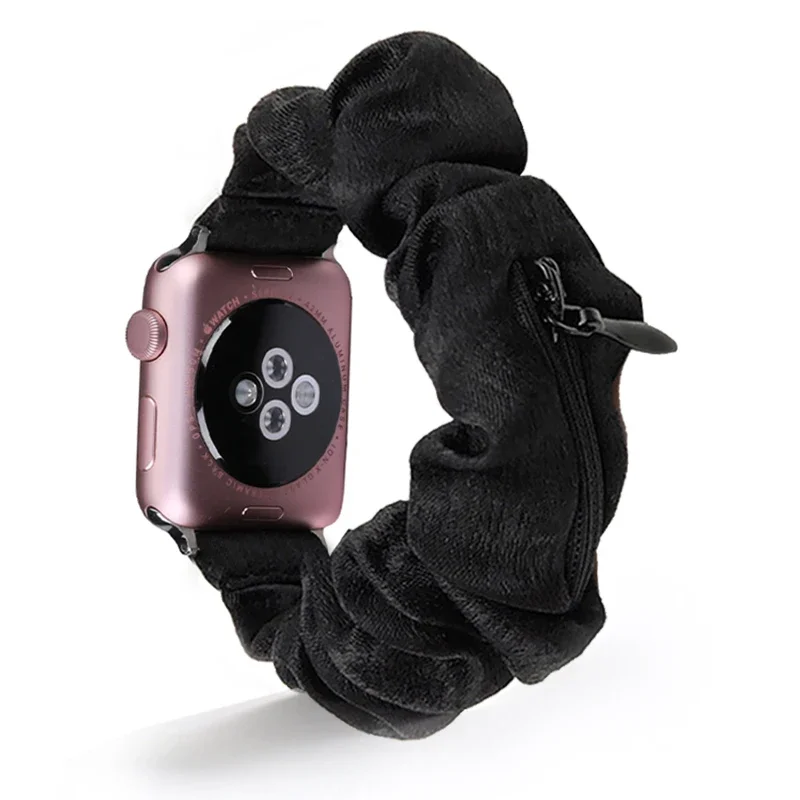 Latest Scrunchies Watch Band for Apple Watch 40mm 41mm Elastic Strap for Apple Watch 6 44mm 45mm 42/38mm Iwatch 7 SE 8 Bracelet