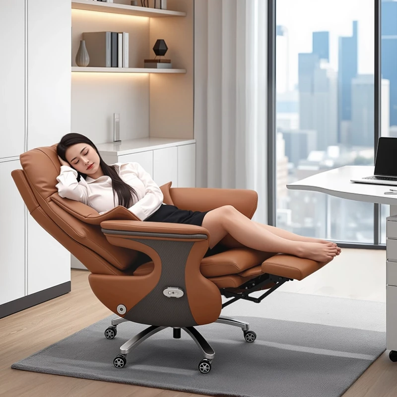 レザー製リクライニング快適電動マッサージアームチェアデスクオフィスチェアゲーマーコンピューター人間工学に基づいたゲーミングチェア