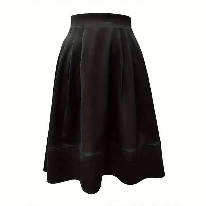 Women's Spring Dress Women's Silk Fold Splicing Half Skirt Spring Summer Luxury Commuter Solid Color Half Skirt