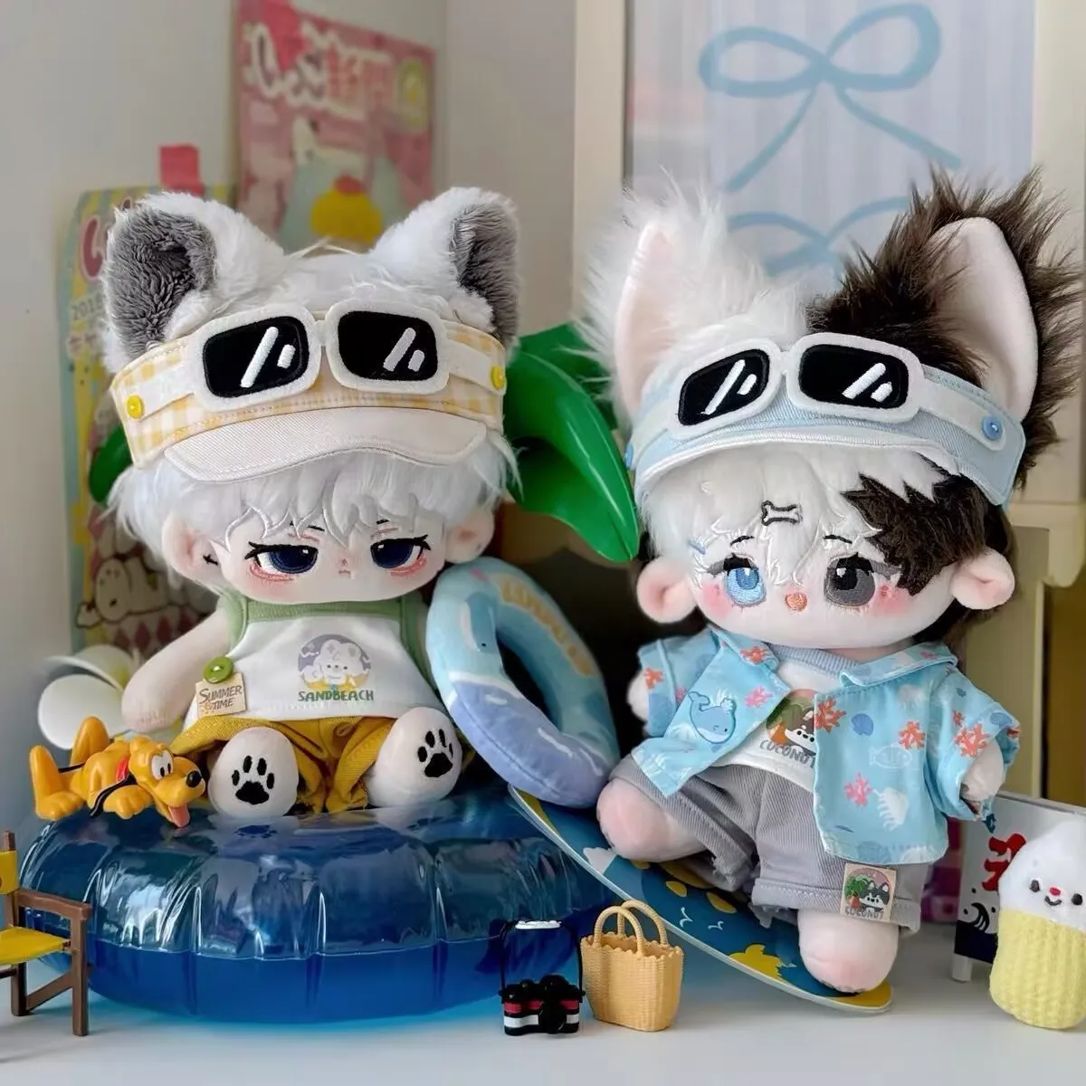 20cm 아기 드레스, 코코넛 언노운 아일랜드 면 인형, 귀여운 옷 교체 세트, 인형 드레스업 인형, 속성 없음