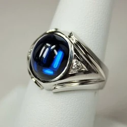 Blue Geometric Creative Ring For Women Fashion Trend Zircon Finger Ring Female Engagement Jewelry