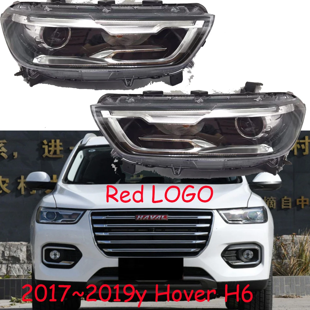 1pcs car bumper haval headlamp Greatwall Hover H6 headlight Red LOGO 2017~2019y car accessories head lamp hover H6 fog lamp