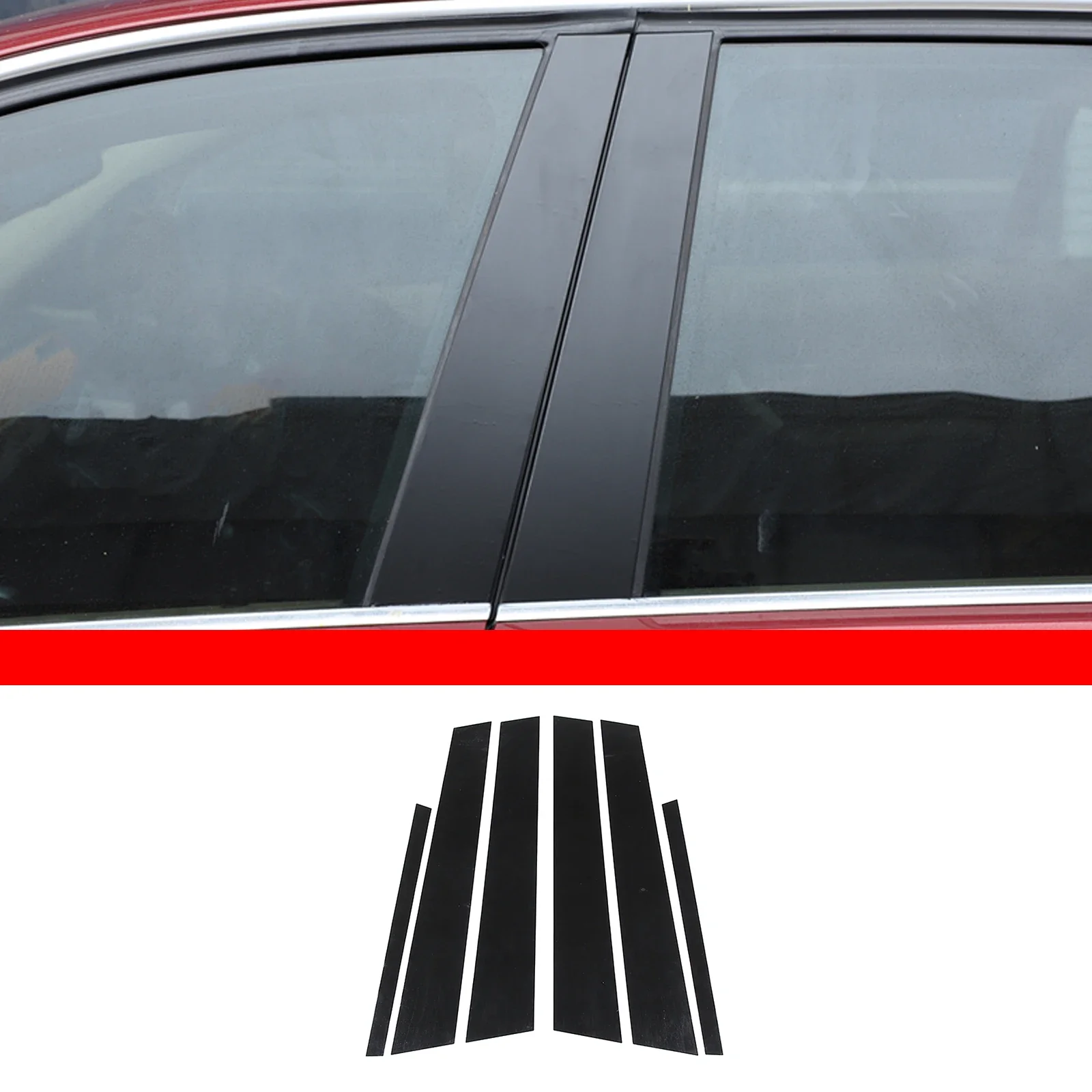 

Car Door Window Pillars B-pillar Post Trim Stickers For BMW 3 Series E90 2005-2012 Glossy Carbon Fiber Wrap Films