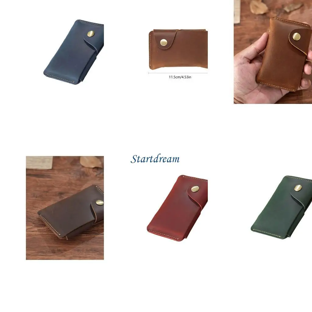 

Leather Card Holders with Closure Retro Credit Card Case Card Holders Wallet For Travel Daily Commuting Use K92C