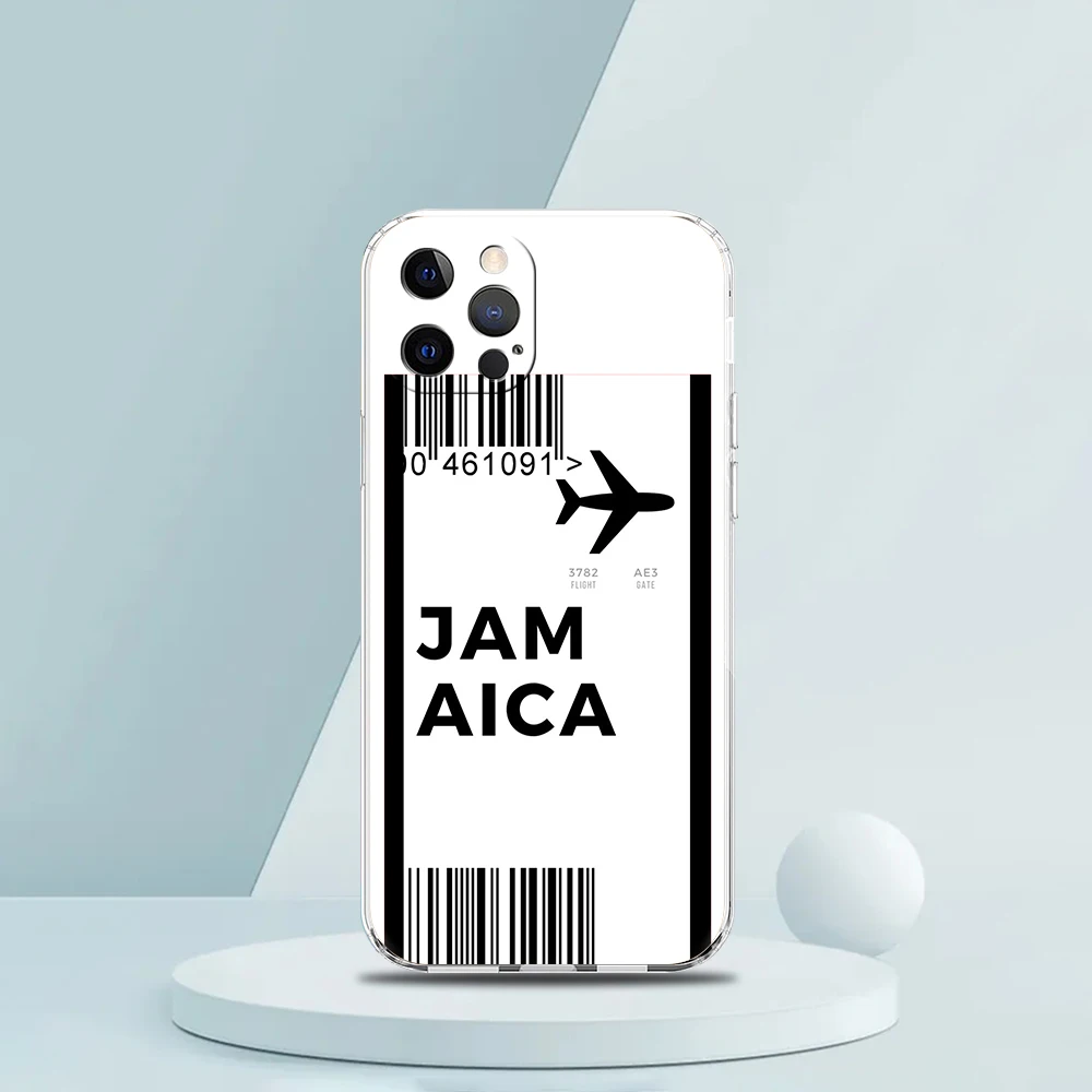 World Travel Ticket Seoul New York Transparent Soft Phone Case For iPhone 15 14 13 12 11 Pro Max X XR 8 7 Plus SE2020 XS Max Bag image 3