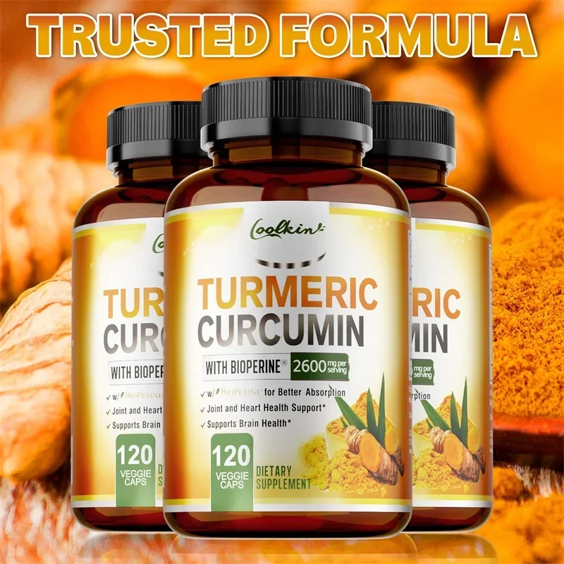 

Turmeric Curcumin Capsules - Well Absorbed, Supports Joint Inflammation, Antioxidant and Digestive Health