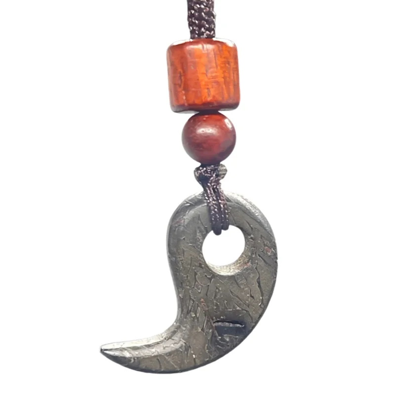 Natural Muonionalusta Meteorite Pendant Genuine Etched Meteorite Slice With Wood Bead Cosmic Stone Collectible Necklace LK602