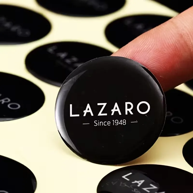 

50/100PCS Customized Round 3D Dome Resin Adhesive Sticker - Waterproof Epoxy Resin Printed Shop Name Label