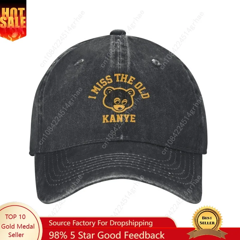 

Washed Baseball Cap I Miss The Old Kanye West College Dropout Bear Summer Trucker Hat For Men Women Kpop Rock Sun Baseball Caps