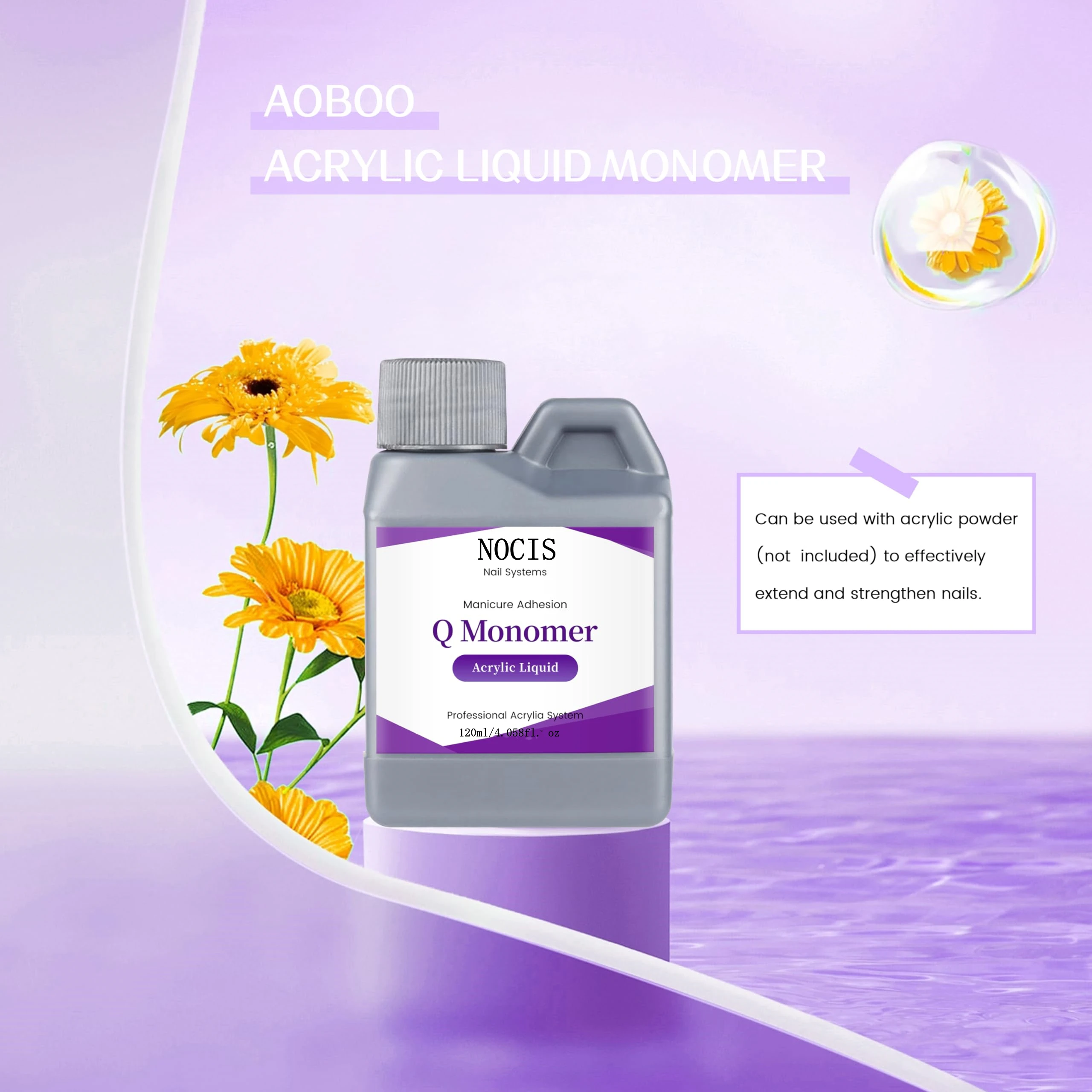 ネイルフラワーモノマー - プロフェッショナルアクリルネイルシステムキット -120ml - EMA - 女の子へのクリスマスギフト - 無香料