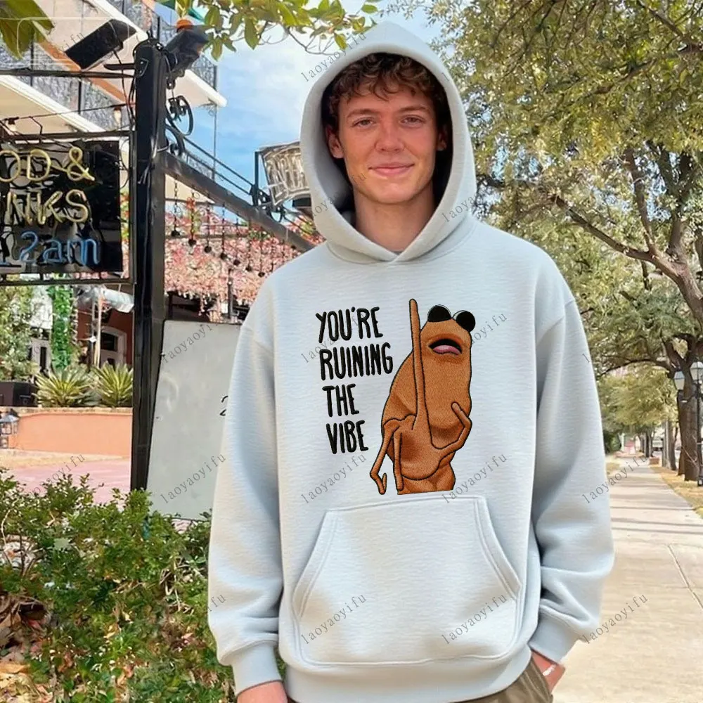 سويت شيرت ماركوس ذا وورم مضحك ميمي برين روت هوديي ملابس رائجة جديدة تصميم مشترك بدلة رياضية بكتف منسدل