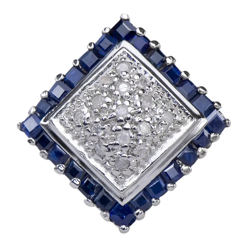 Fashion Silver White Crystal Blue Zircon Cluster Jewelry Band Ring Size 6-10