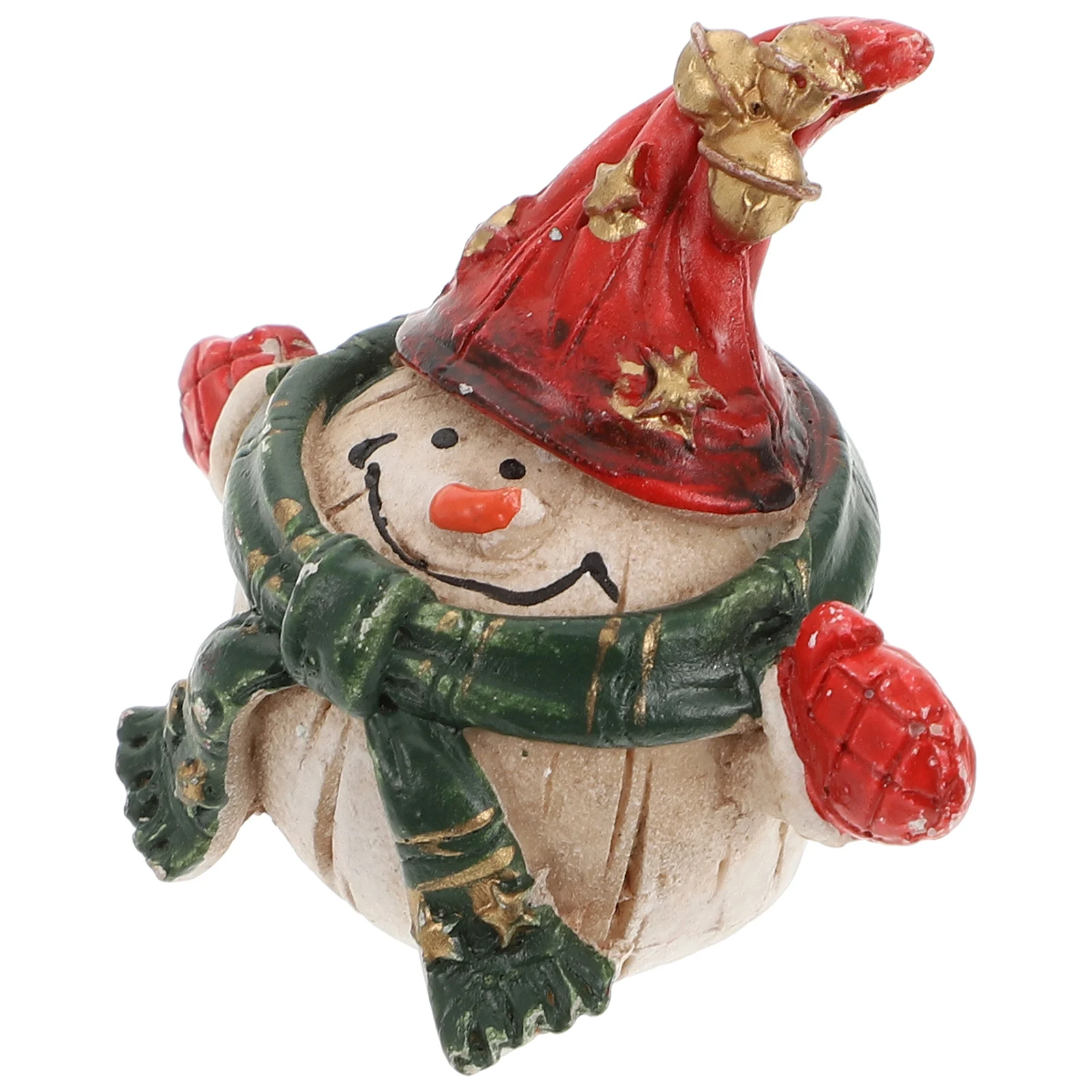 

1pc Snowman Ornaments Resin Statue Miniature Iridescent Elder Outdoor Xmas Decor Desktop Cartoon Novelty Gift Garden