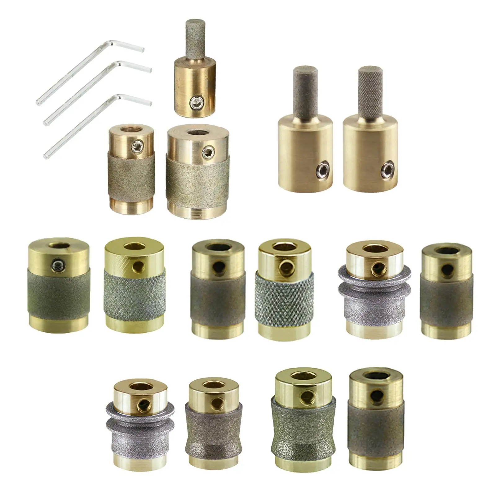 Metal teñido 3/4 "de diámetro y 1" de diámetro herramientas de cabeza central muela de vidrio muela de diamante